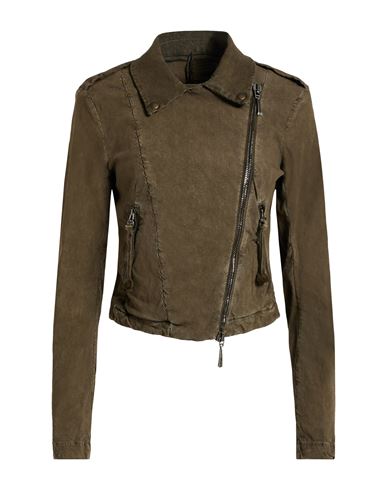 Masnada Woman Jacket Military Green Size 4 Linen, Viscose, Elastane In Multi