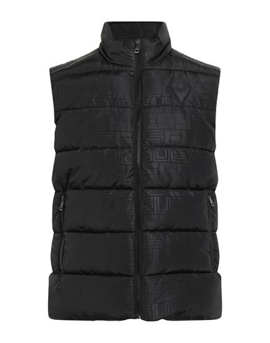 Guess Man Vest Black Size M Polyester In Black