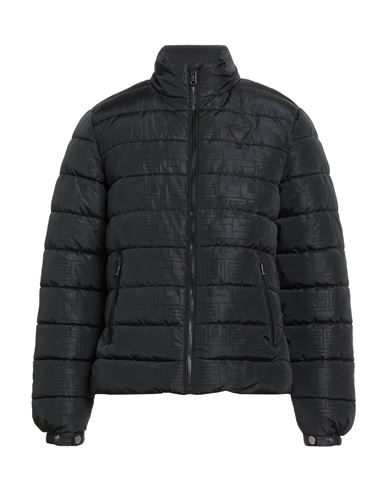 Guess Man Puffer Black Size L Polyester In Black