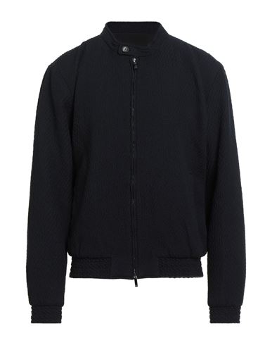 Emporio Armani Man Jacket Navy Size 46 Virgin Wool, Elastane In Blue