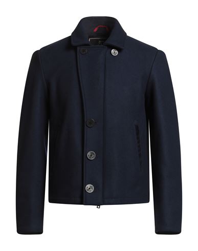 Sealup Man Coat Navy Size 46 Wool, Polyamide In Blue