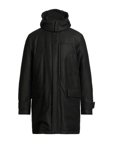 Sealup Man Coat Dark Green Size 44 Virgin Wool In Black