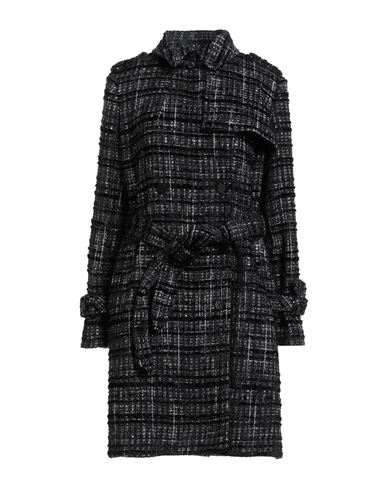 Paule Ka Woman Coat Black Size 12 Synthetic Fibers, Cotton, Viscose, Polyamide, Wool In Black