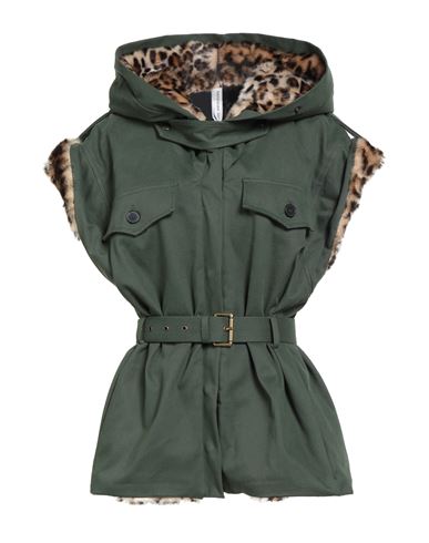 Tensione In Woman Jacket Military Green Size L Cotton, Elastic Fibres, Polyester In Green