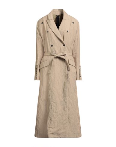 Masnada Woman Coat Beige Size 4 Cotton, Wool, Metal In Brown