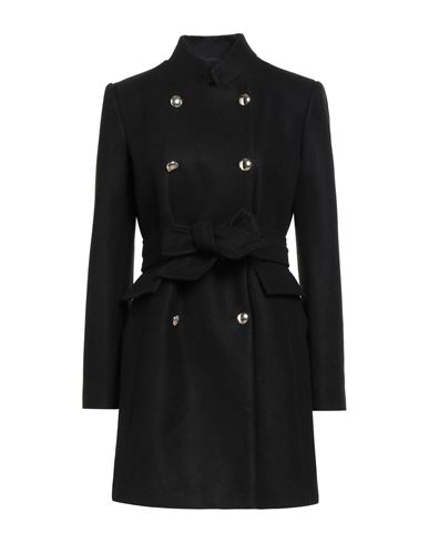 Liu •jo Woman Coat Black Size 6 Acrylic, Polyester, Wool In Black