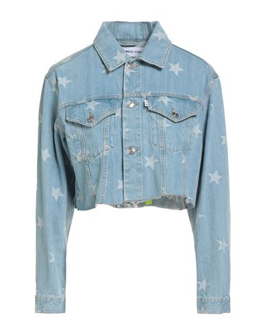 Department Five Department 5 Woman Denim Outerwear Blue Size L Cotton In Blue