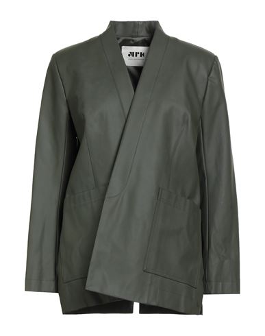Maison Rabih Kayrouz Woman Jacket Dark Green Size 10 Cotton, Polyurethane In Brown