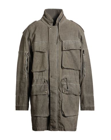 Masnada Man Coat Khaki Size 40 Cotton, Elastane In Green