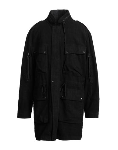 Masnada Man Coat Black Size 44 Cotton, Elastane In Black