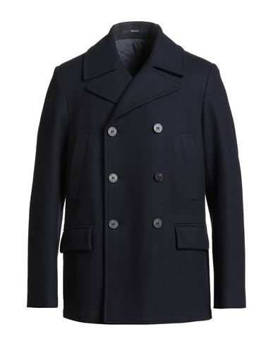 Drumohr Man Coat Midnight Blue Size 42 Cotton In Blue