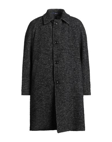 Drumohr Man Coat Black Size 38 Virgin Wool, Mohair Wool, Alpaca Wool, Polyamide In Black