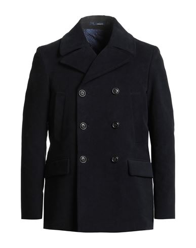 Drumohr Man Coat Midnight Blue Size 42 Cotton In Blue