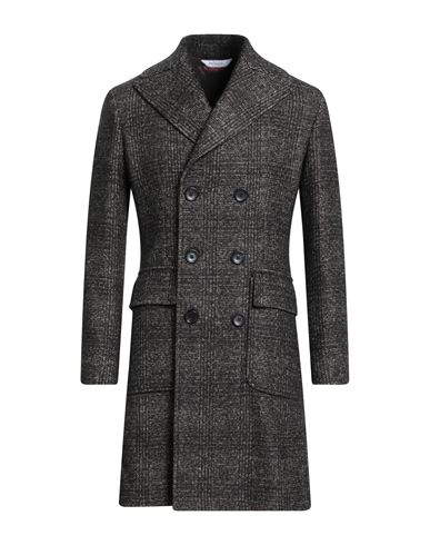 Bottega Martinese Man Coat Dark Brown Size 40 Wool, Polyester, Acrylic, Polyamide In Gray