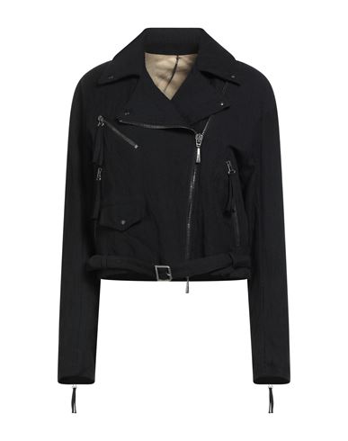 Masnada Woman Jacket Black Size 8 Cotton, Wool, Metallic Fiber In Black