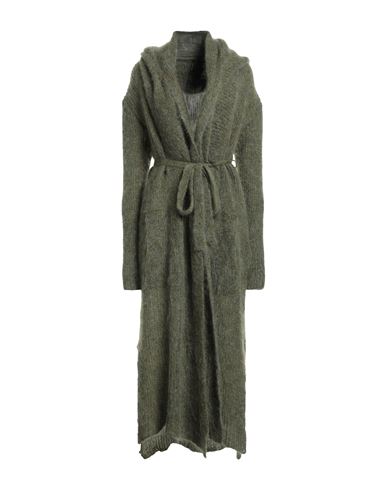 Masnada Woman Coat Military Green Size M Mohair Wool, Polyamide, Wool