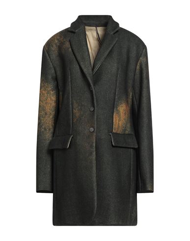 Masnada Woman Coat Dark Green Size 6 Wool, Polyamide In Green