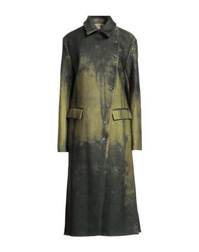 Masnada Woman Coat Dark Green Size 8 Wool, Polyamide In Green