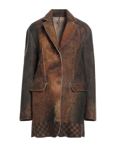 Masnada Woman Coat Grey Size 8 Wool, Polyamide In Multi