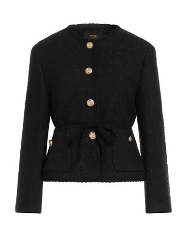 Woman Jacket Black Size 8 Cotton, Polyester, Viscose, Polyamide, Metallic fiber