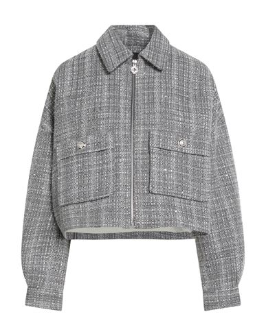 Maje Woman Jacket Grey Size 8 Cotton, Acrylic, Polyester, Polyamide, Viscose In Gray