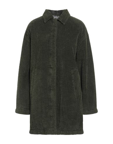 Jacob Cohёn Woman Coat Military Green Size 10 Cotton, Polyester, Elastane In Green