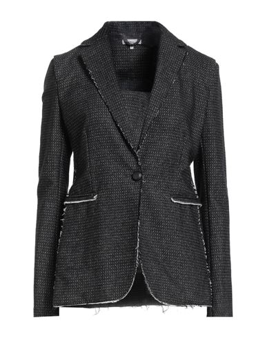 Jacob Cohёn Woman Blazer Black Size 4 Cotton, Wool, Polyester, Elastane In Black