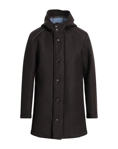 Barbati Man Coat Brown Size 42 Viscose, Polyester, Acrylic, Wool, Elastane In Brown