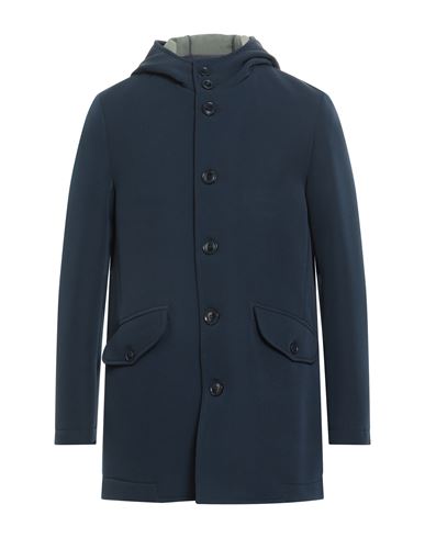 Barbati Man Coat Midnight Blue Size 38 Polyester, Elastane In Blue