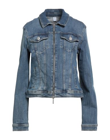 Liu •jo Woman Denim Outerwear Blue Size Xl Cotton, Elastane In Blue