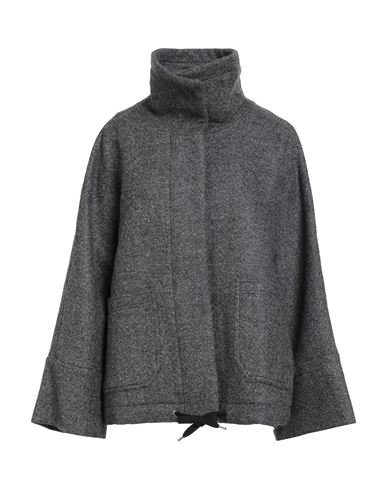 Pinko Short Gray Wool Forbice Coat With High Collar In Gray