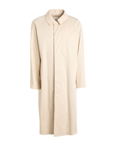 Sandro Man Overcoat & Trench Coat Beige Size L Cotton, Elastane In White