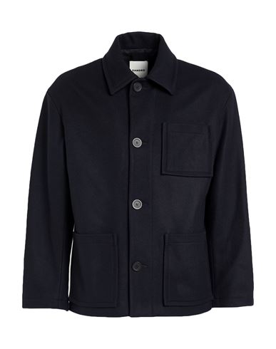 Sandro Man Coat Midnight Blue Size Xxl Wool, Polyamide, Cashmere In Blue