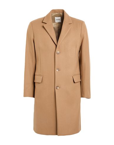 Sandro Man Coat Camel Size Xxl Wool, Polyamide, Cashmere In Sand
