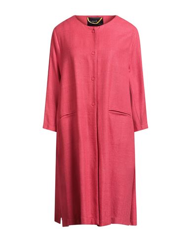 Ewooluzione Woman Overcoat & Trench Coat Garnet Size 14 Silk In Red