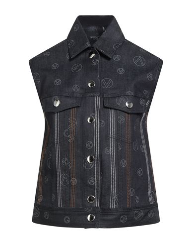 Giambattista Valli Woman Denim Outerwear Blue Size 6 Cotton, Elastane In Black