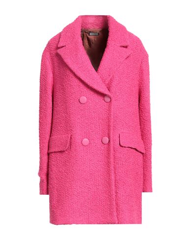 Maliparmi Malìparmi Woman Coat Fuchsia Size 10 Acrylic, Cotton, Virgin Wool, Polyester, Viscose In Pink
