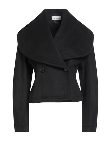 Meimeij Woman Jacket Black Size 4 Polyester, Cotton In Black
