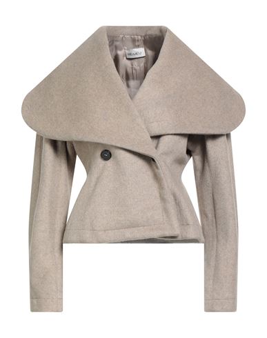 Meimeij Woman Jacket Beige Size 2 Polyester, Cotton In Gray