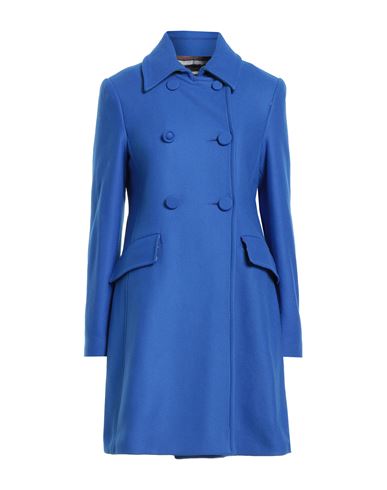 Maliparmi Malìparmi Woman Coat Blue Size 12 Virgin Wool, Polyamide In Blue