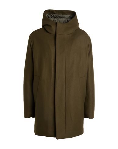 Sandro Man Coat Military Green Size Xl Wool, Polyamide, Cashmere In Green