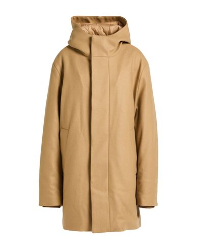 Sandro Man Coat Camel Size Xl Wool, Polyamide, Cashmere In Brown