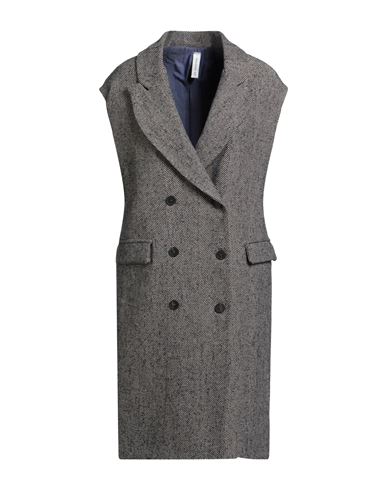 Tensione In Woman Coat Midnight Blue Size M Cotton, Polyester, Acrylic, Wool, Stipa Tenacissima In Gray
