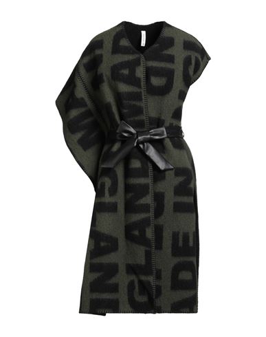 Tensione In Woman Cape Green Size Onesize Polyester, Wool In Green