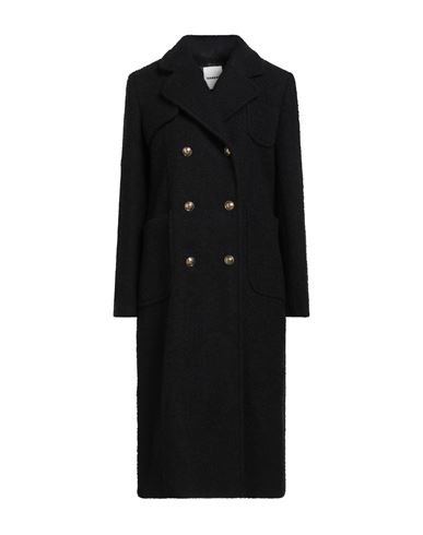 Sandro Woman Coat Black Size 8 Cotton, Synthetic Fibers, Wool, Alpaca Wool, Polyamide In Black