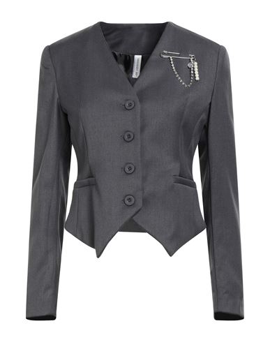 Tensione In Woman Jacket Grey Size S Polyester, Viscose, Elastic Fibres In Blue