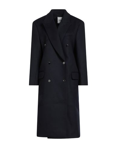 Sandro Woman Coat Midnight Blue Size 6 Wool, Polyamide In Blue