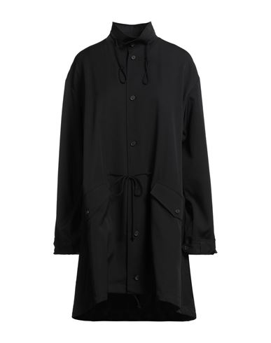 Regulation Yohji Yamamoto Woman Overcoat & Trench Coat Black Size 2 Wool In Black