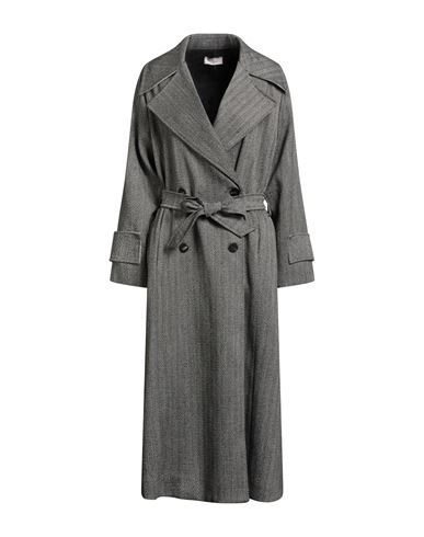 Motel Woman Coat Black Size S Polyester, Viscose, Elastane In Gray