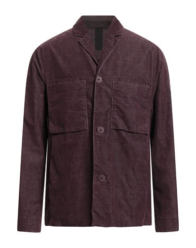 Transit Man Shirt Plum Size L Cotton, Polyester, Elastane In Purple